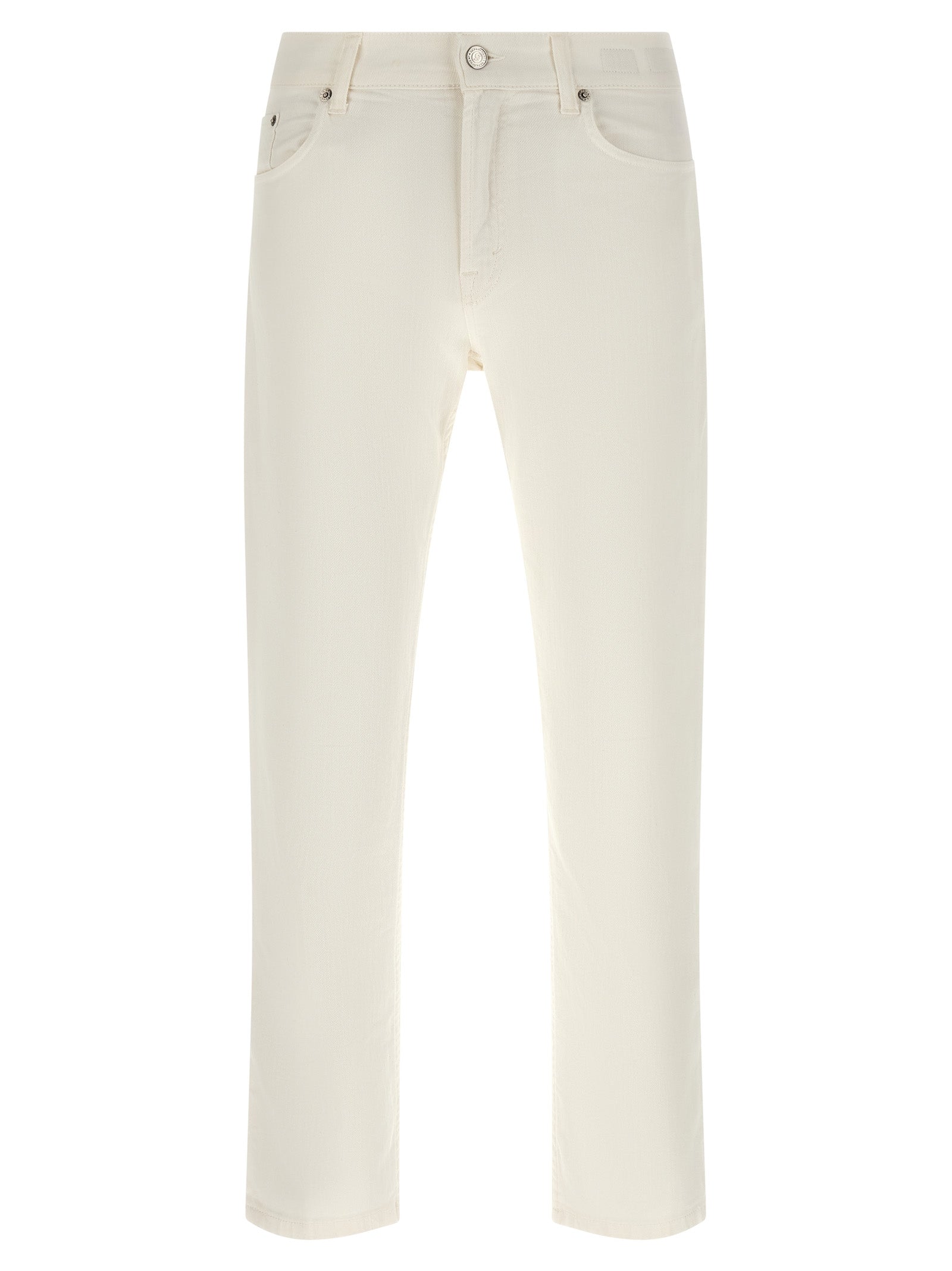 Department 5 White Cotton Straight-Leg Jeans