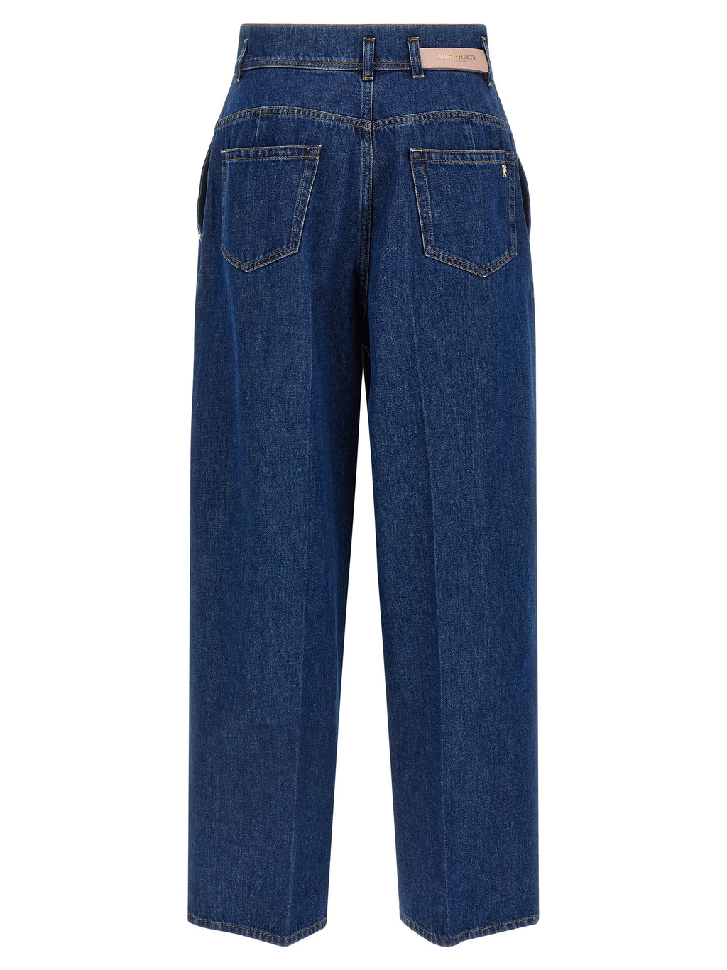 Alberta Ferretti Blue Cotton High-Waisted Jean
