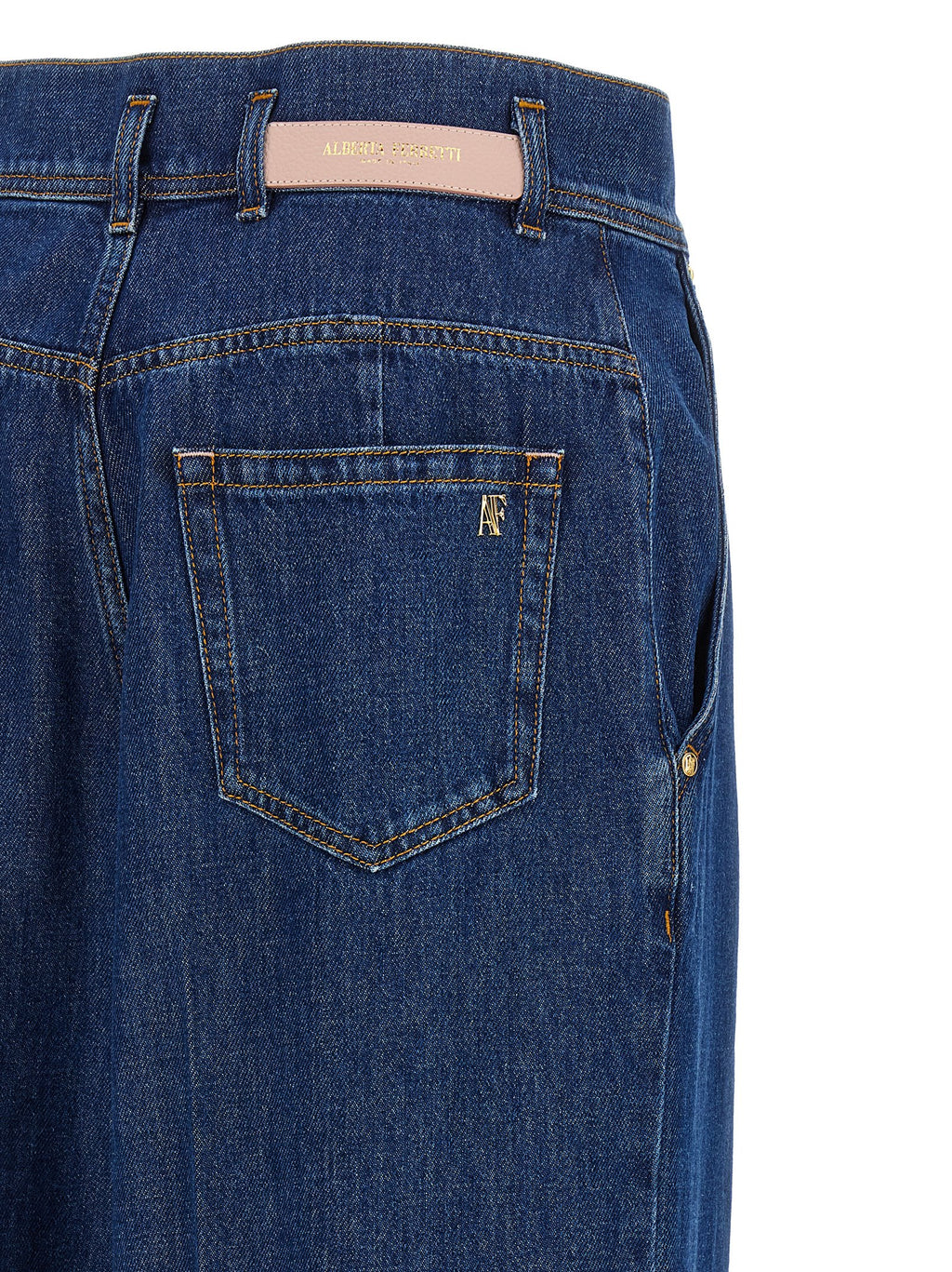 Alberta Ferretti Blue Cotton High-Waisted Jean