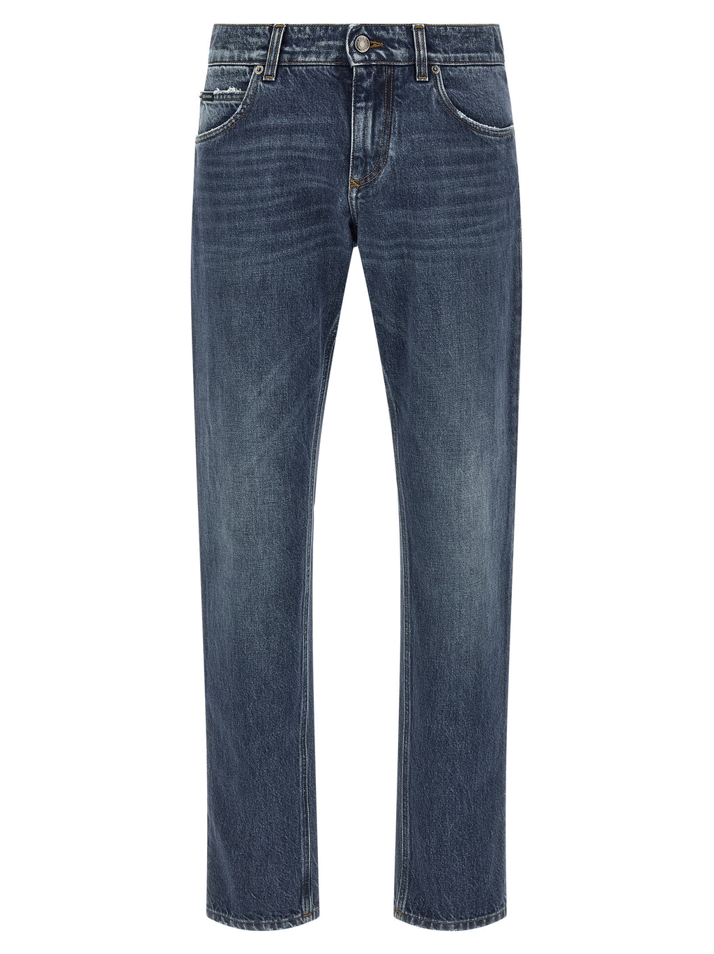 Dolce & Gabbana Blue Cotton Straight-Leg Jeans