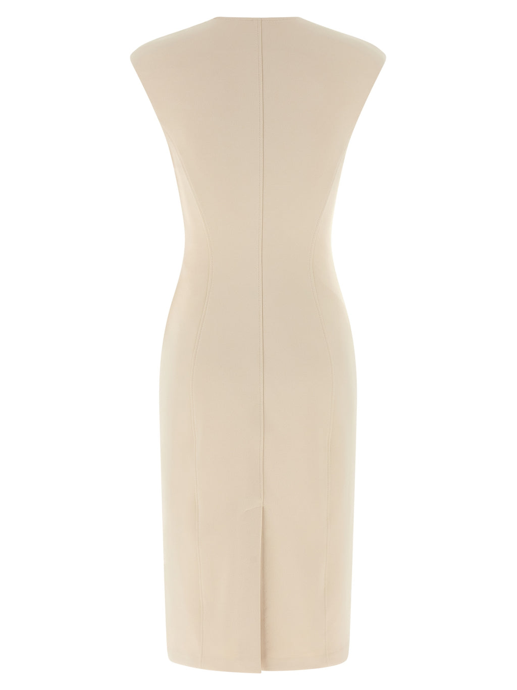Elisabetta Franchi Beige Polyester Midi Dress