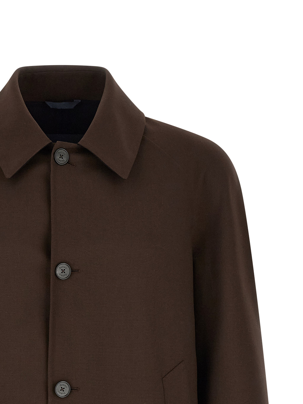 Herno Brown Polyester Full-Length Jacket
