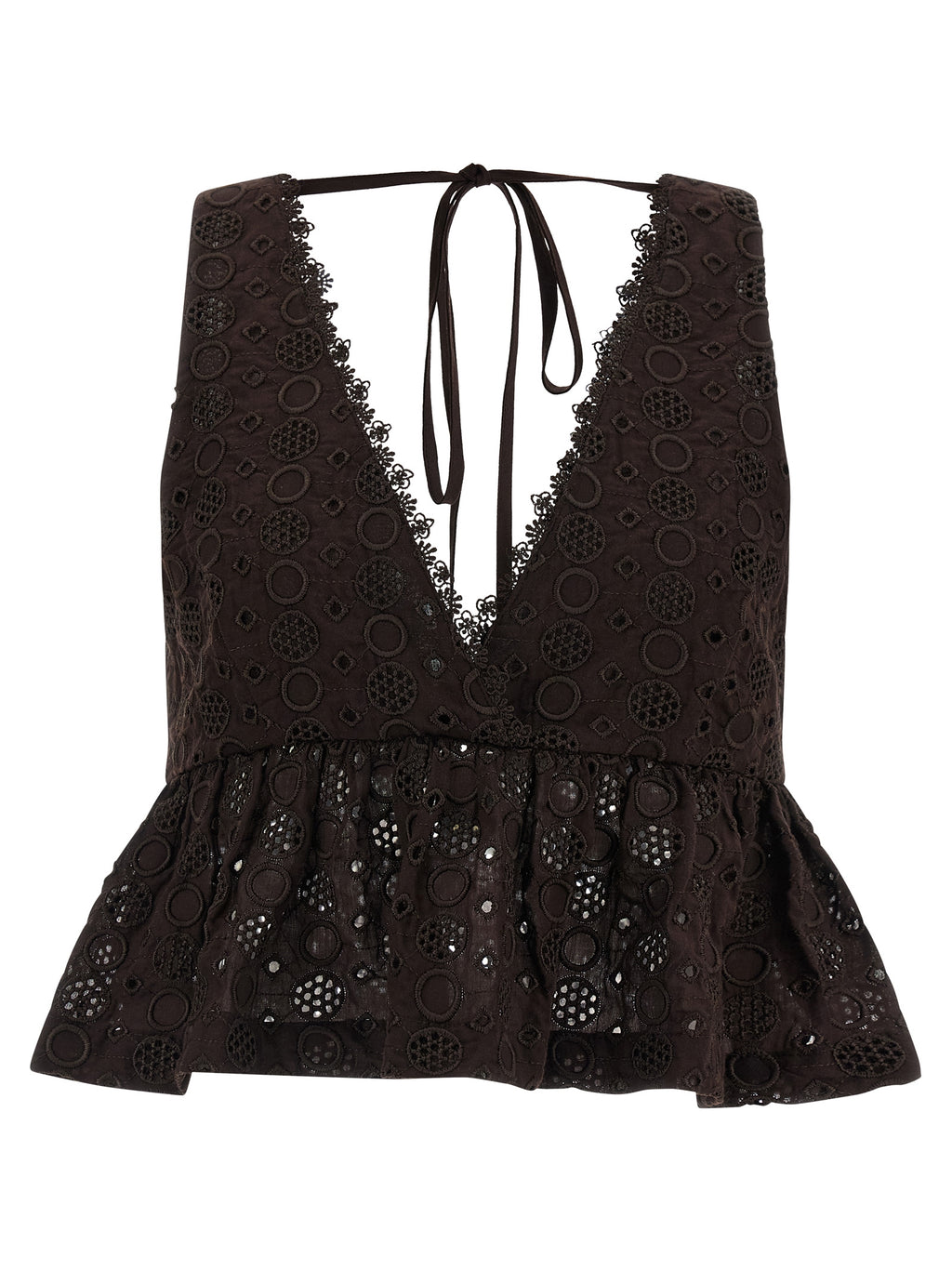PINKO Brown Cotton Blouse
