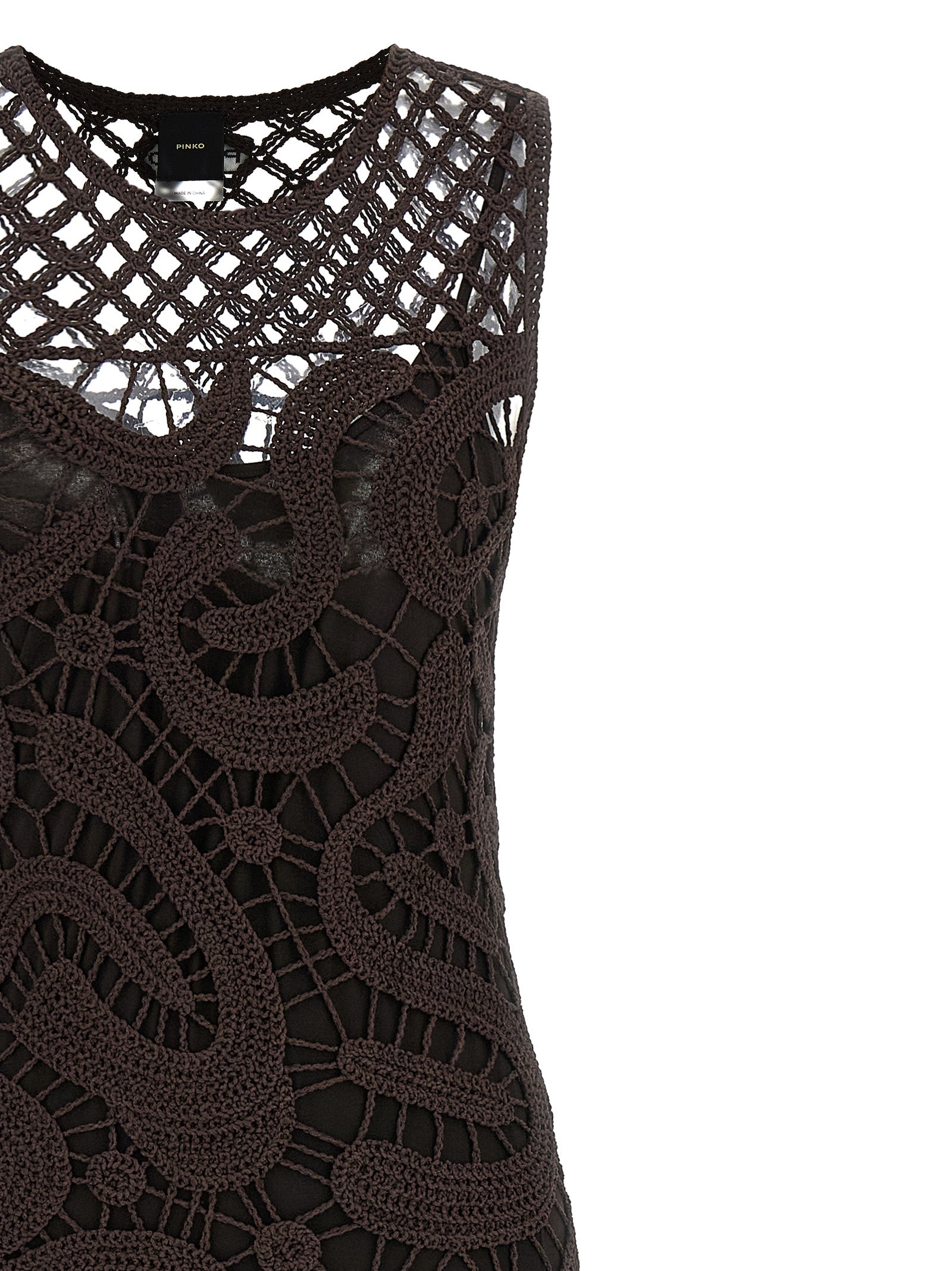 PINKO Brown Viscose Long Dress
