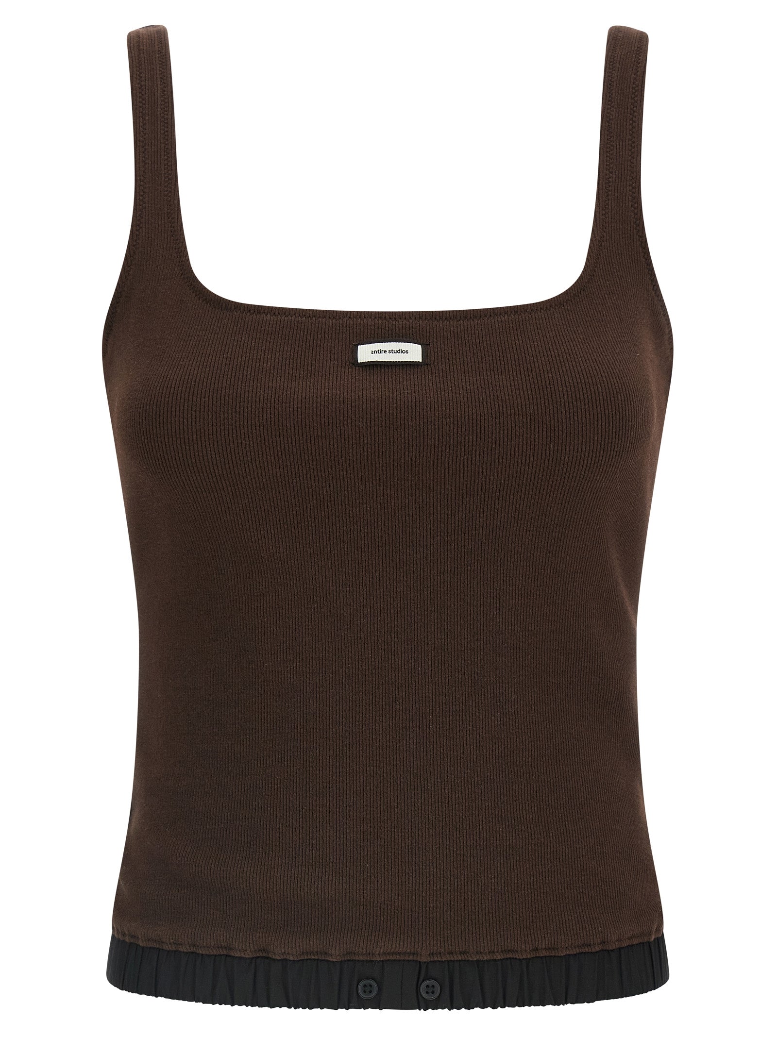 Entire Studios Brown Cotton Tank Tops