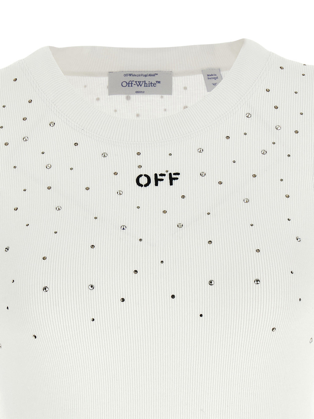 Off-White White Viscose Sleeveles T-Shirt