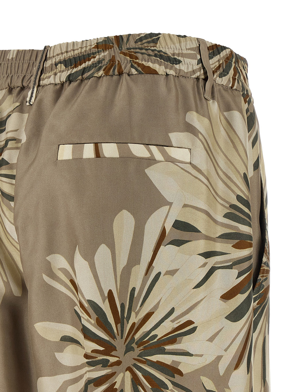 Brunello Cucinelli Bicolor Silk Casual Pants