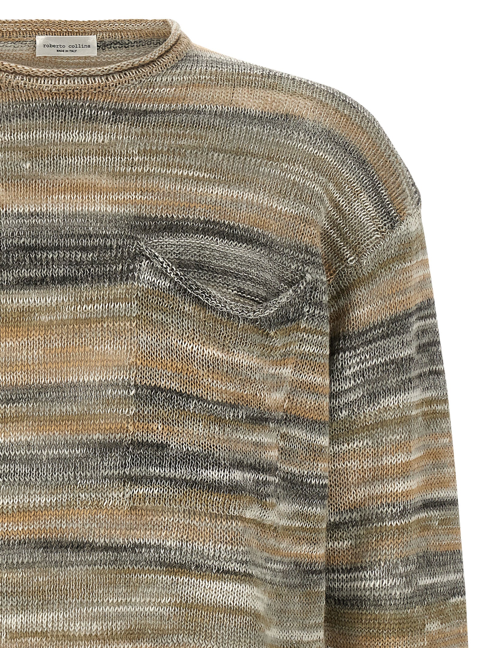 Roberto Collina Gray Linen Cardigan