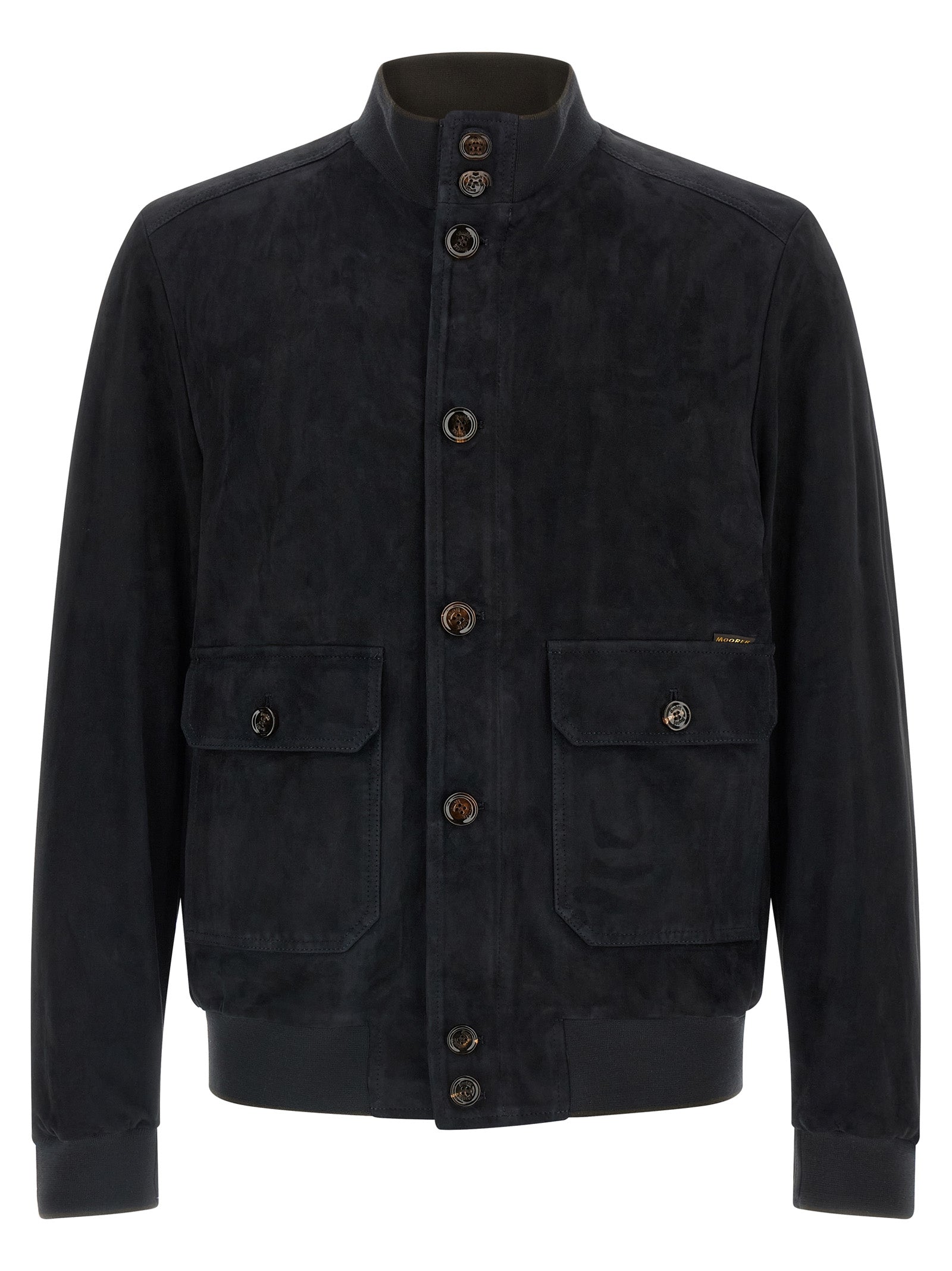 MooRER Blue Lamb Leather Leather Jacket