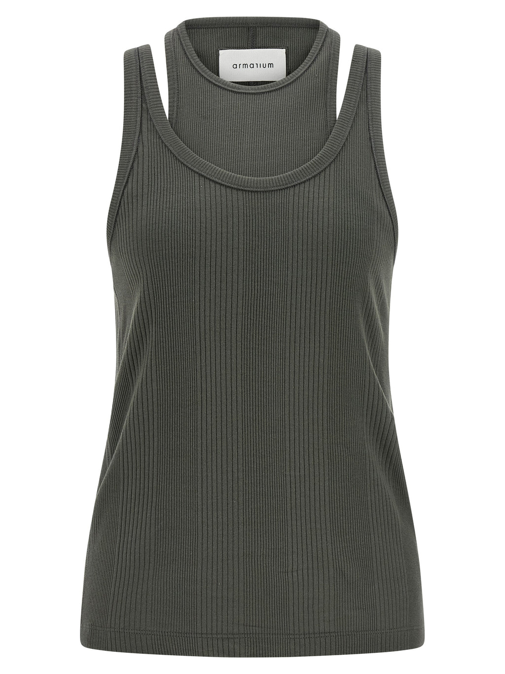 Armarium Gray Cotton Sleeveles T-Shirt