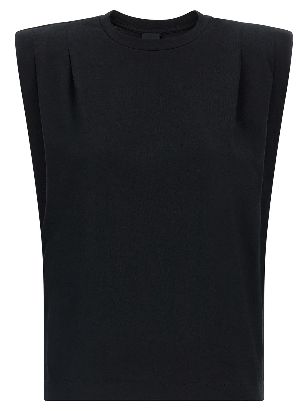 PINKO Black Cotton Sleeveles T-Shirt