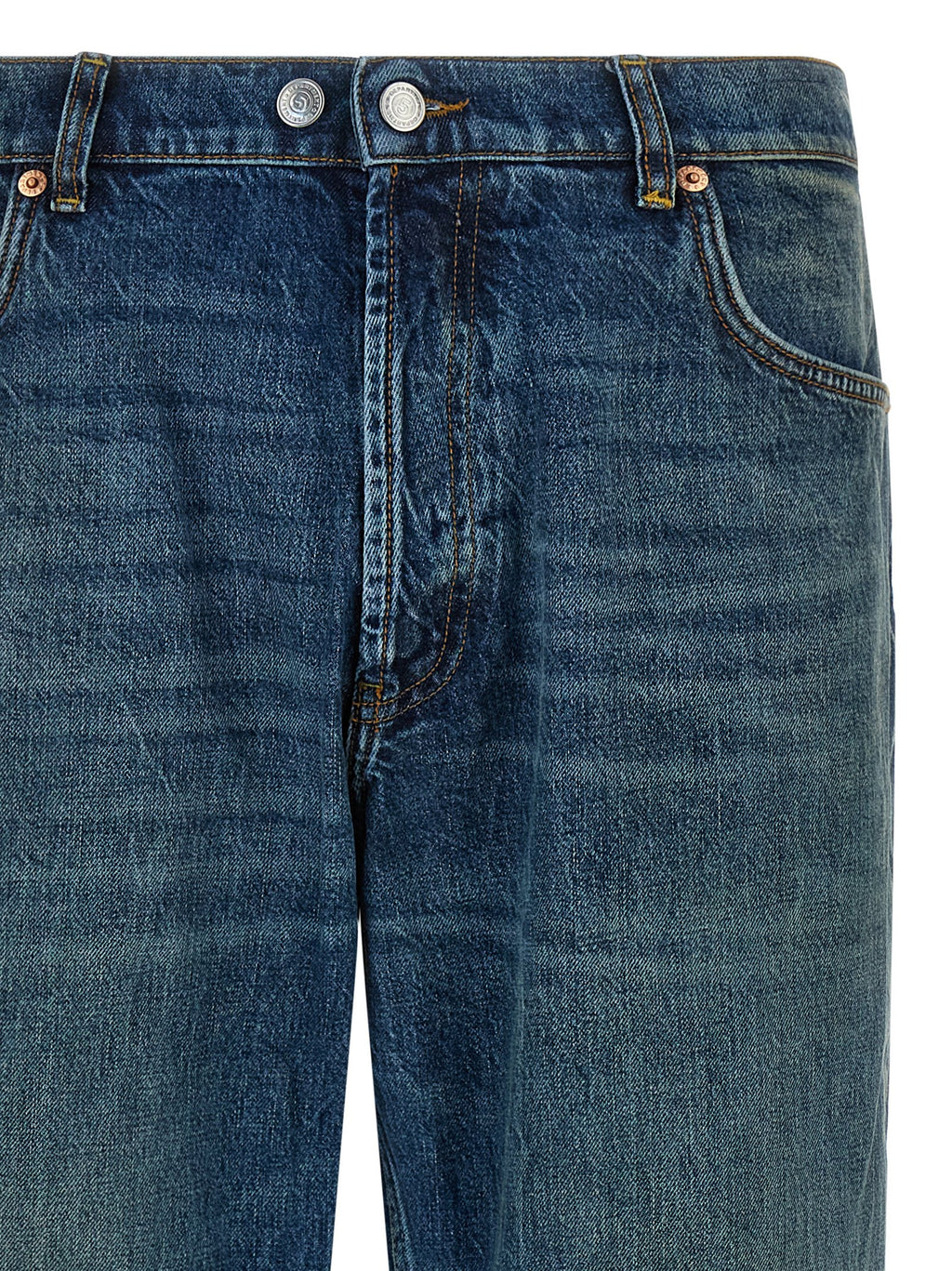 Department 5 Blue Cotton Straight-Leg Jeans