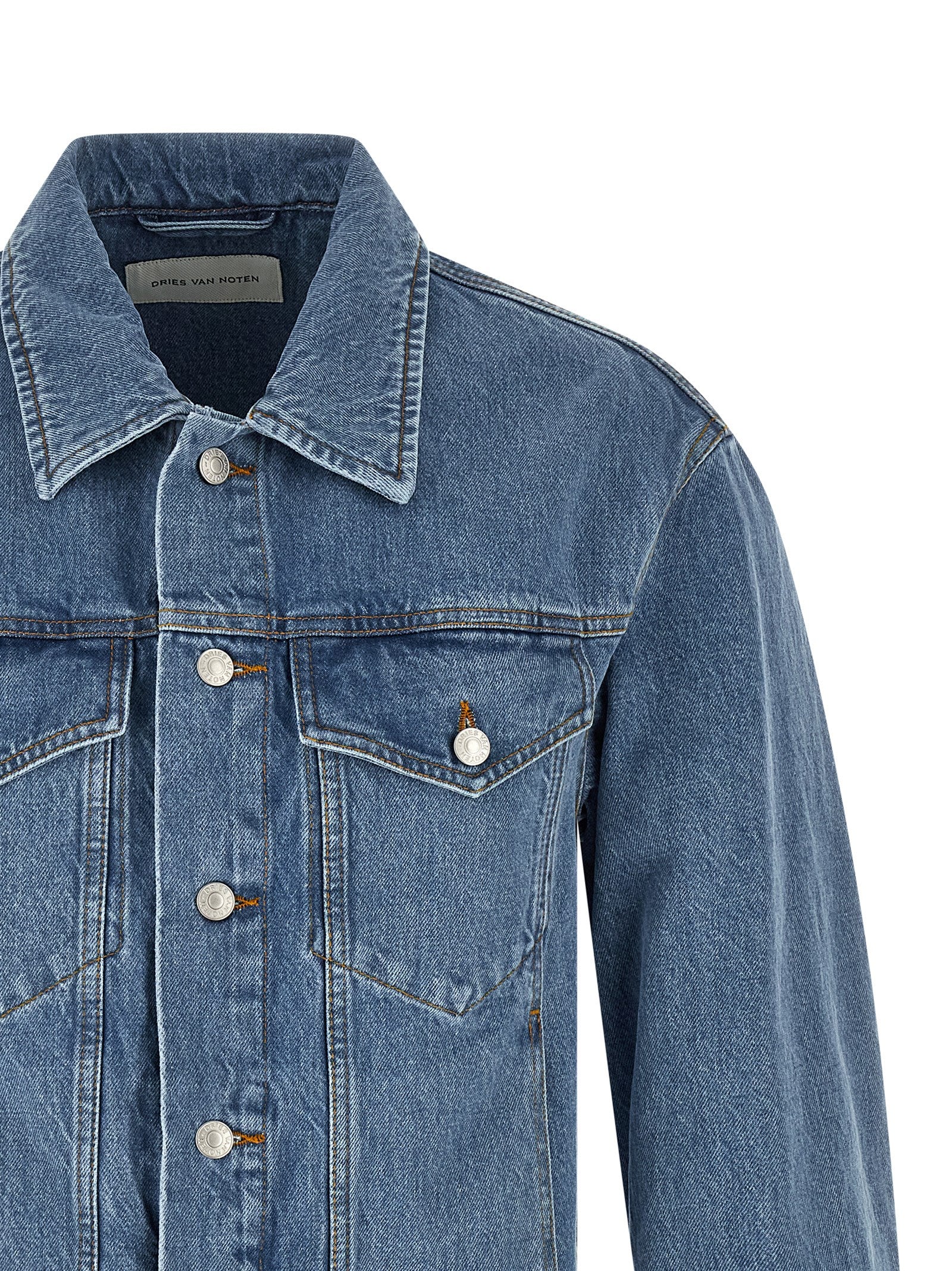 Dries Van Noten Blue Cotton Denim Jacket
