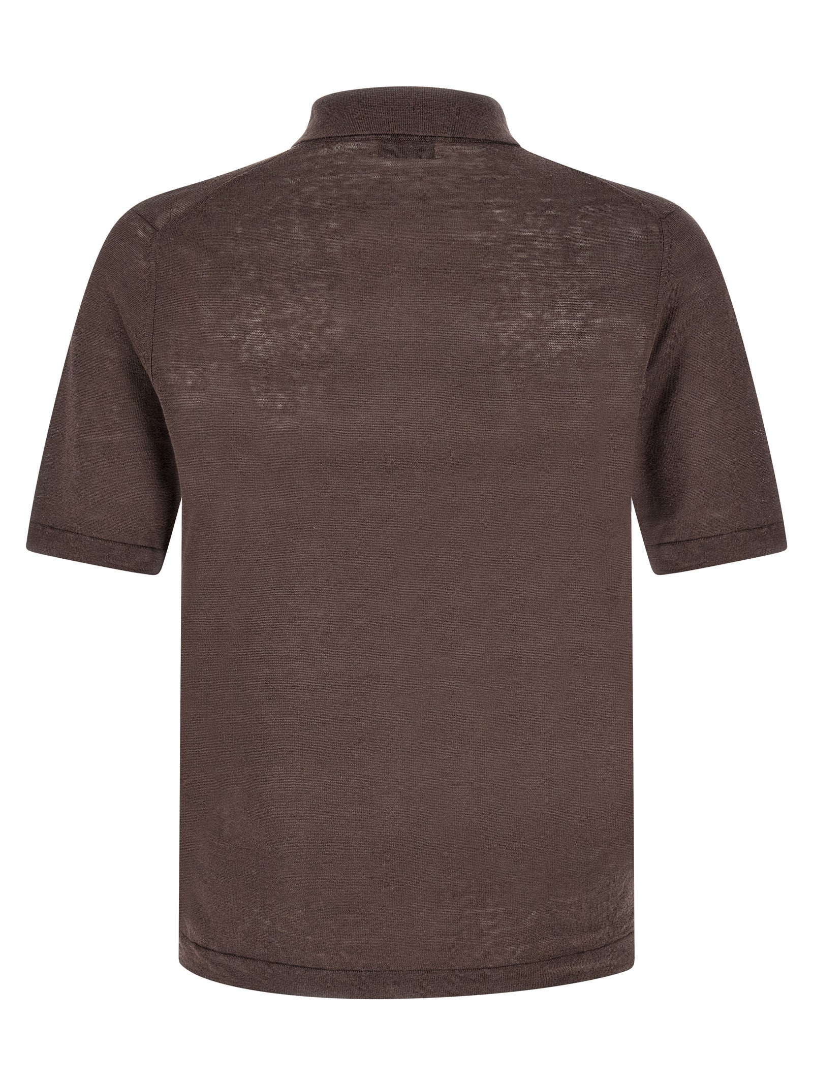 Ballantyne Brown Linen Polo Shirt