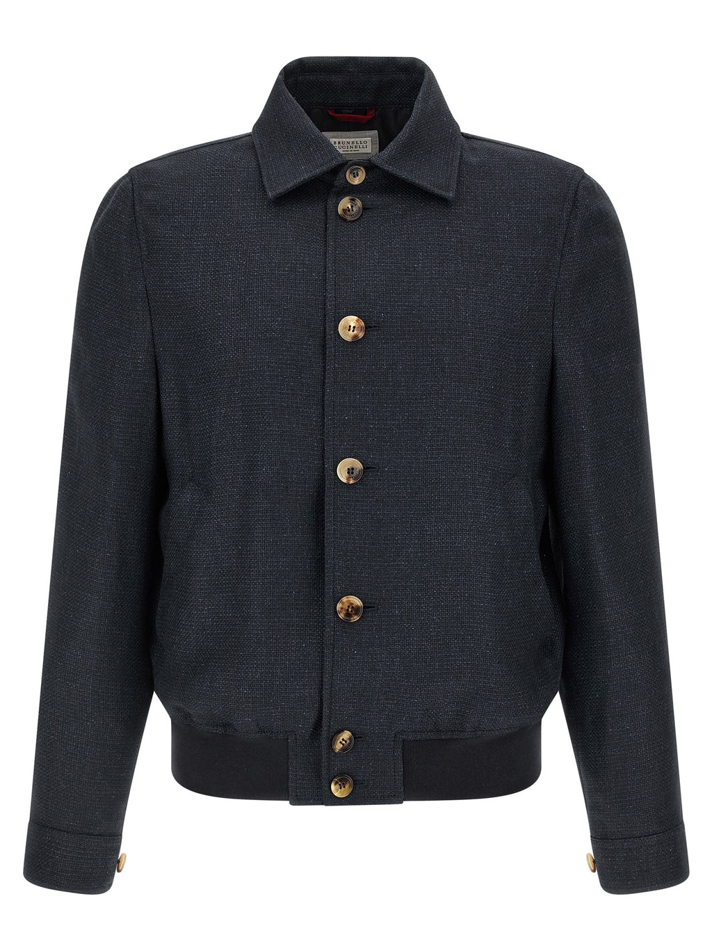 Brunello Cucinelli Blue Sisal Biker Jacket
