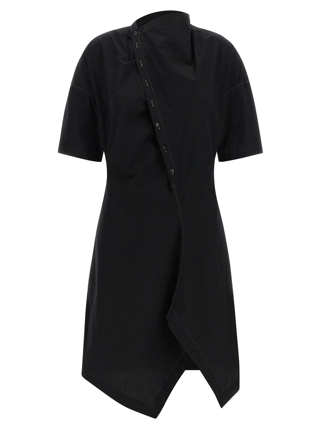 Lemaire Black Cotton Midi Dress