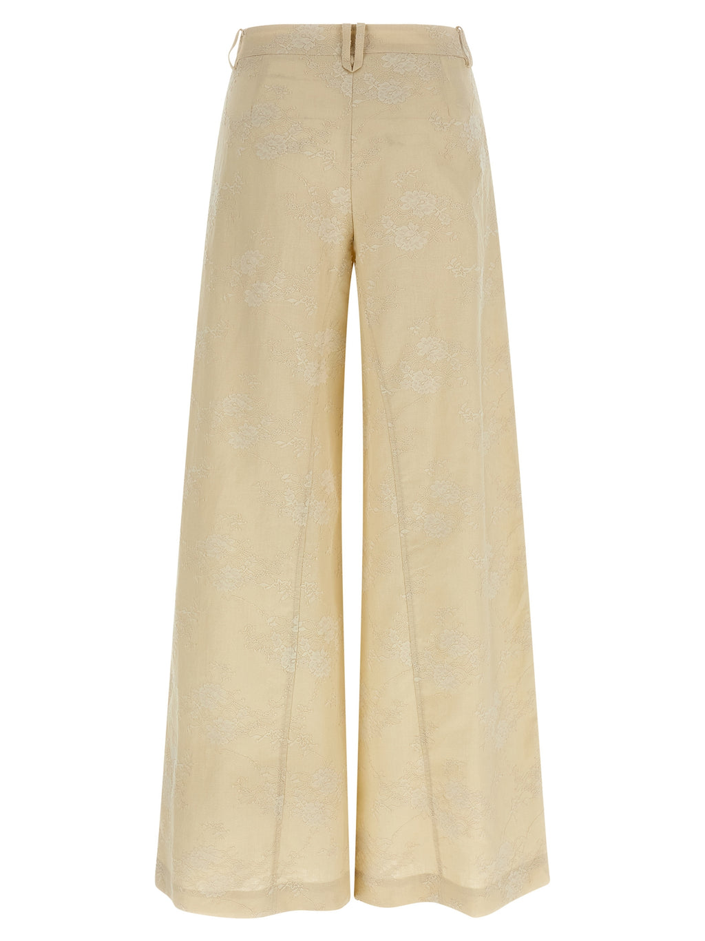 PINKO Beige Linen Flared Pants