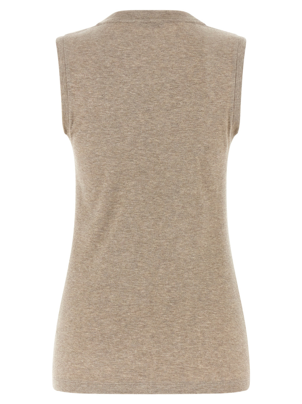 Peserico Beige Viscose Sleeveles T-Shirt