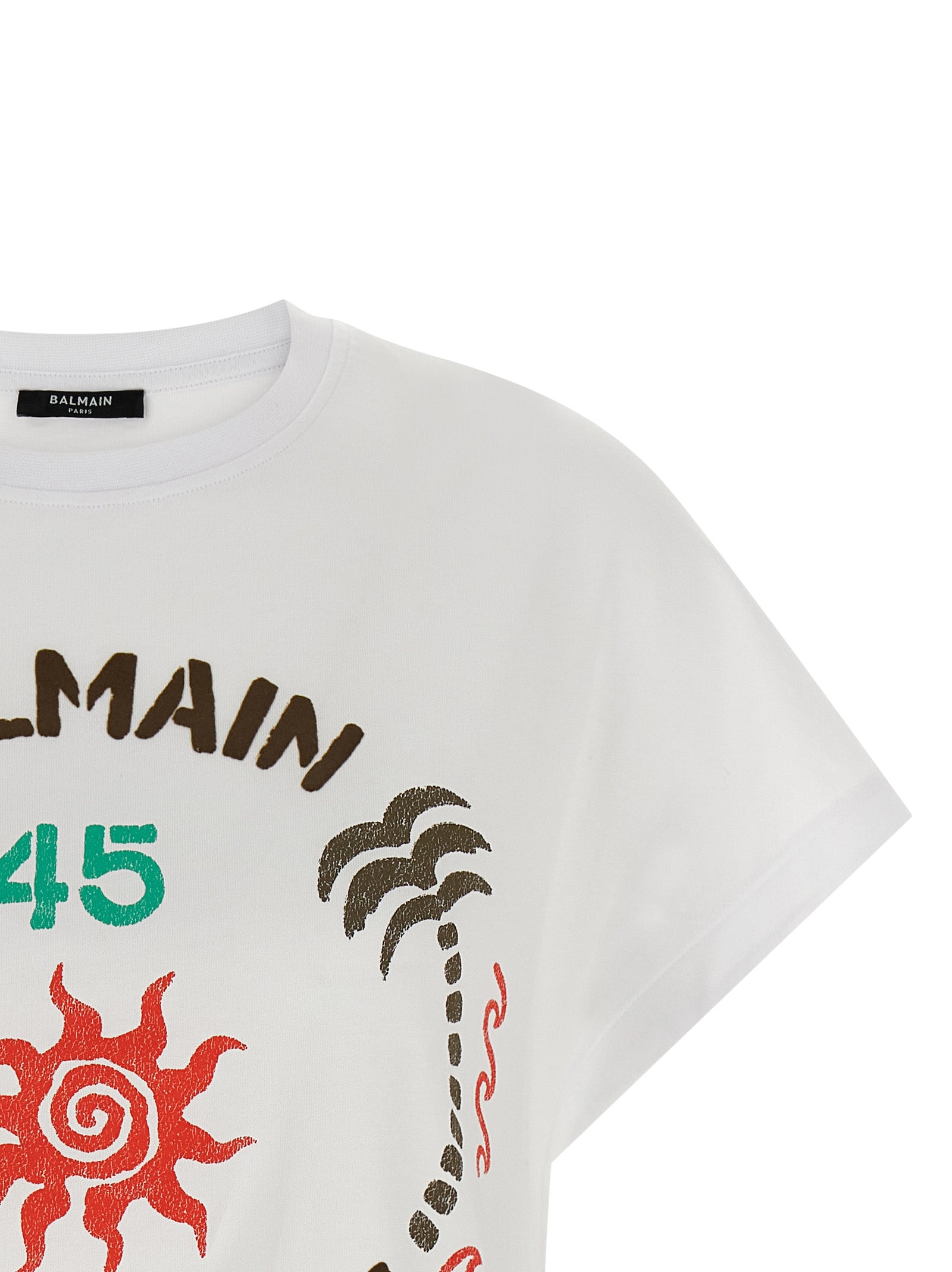 Balmain White T-Shirt detail view