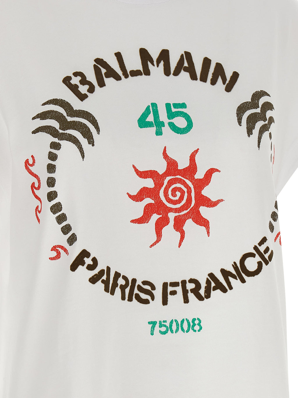 Balmain White T-Shirt side view