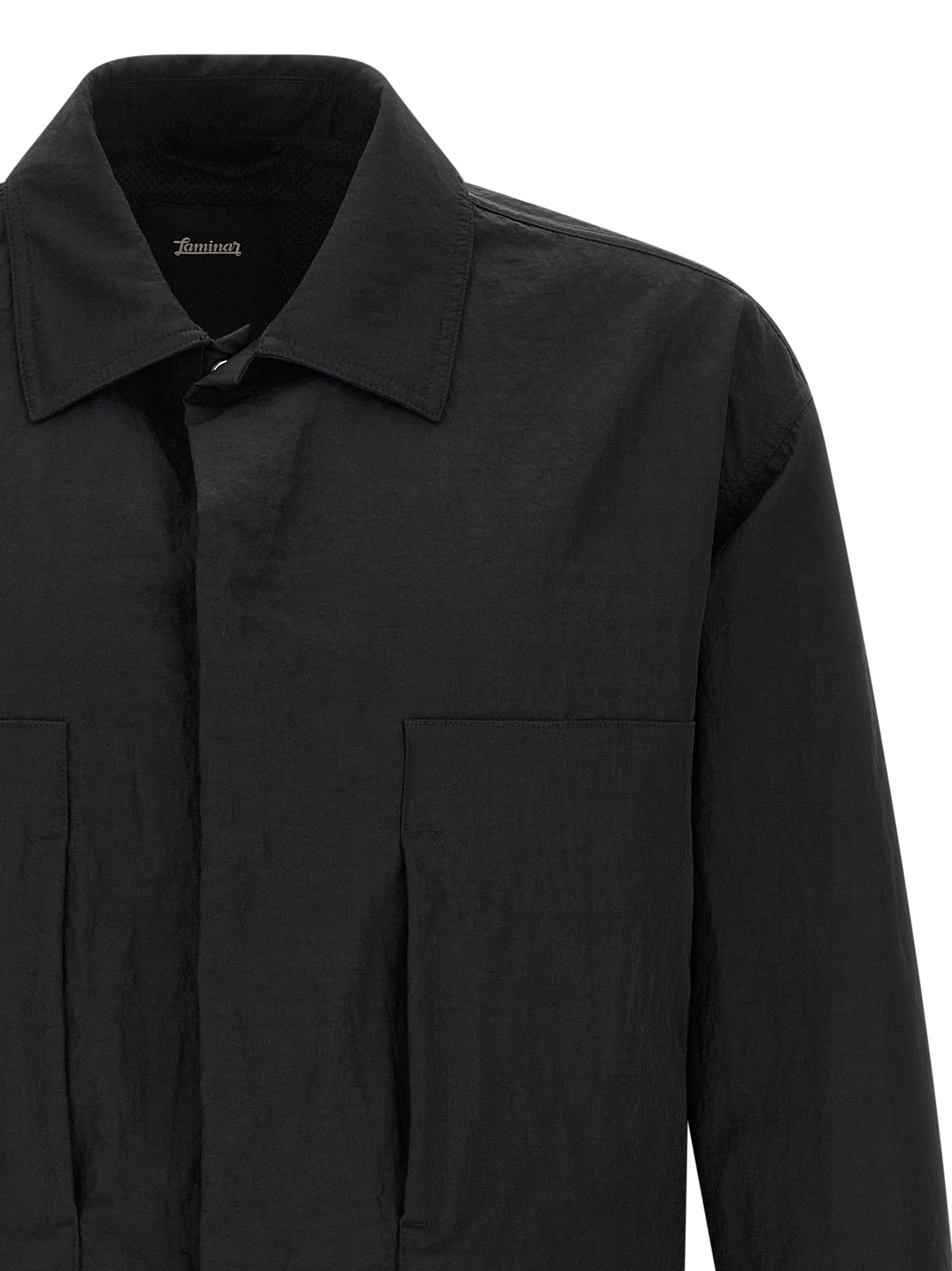 LAMINAR Black Polyamide Full-Length Jacket