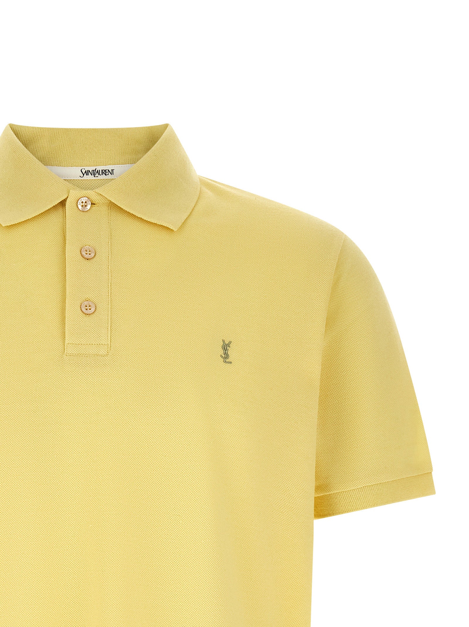 Saint Laurent Bicolor Polo Shirt detail view
