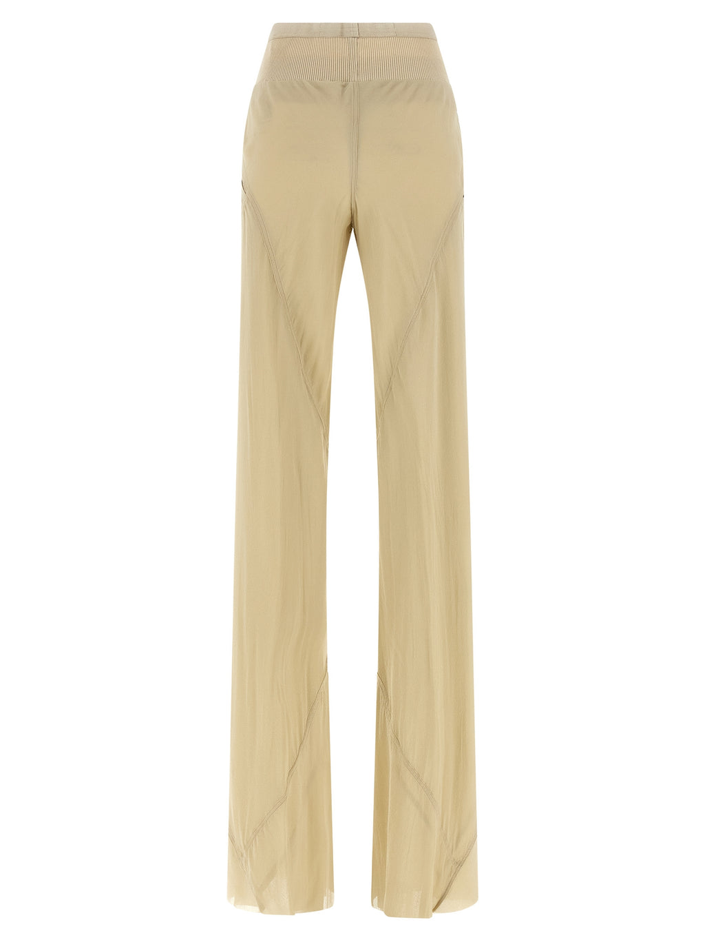 Rick Owens Beige Silk Flared Pants