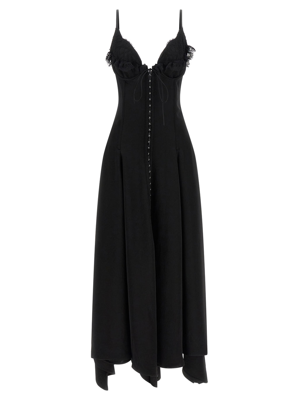 Alexander McQueen Black Acetate Long Dress