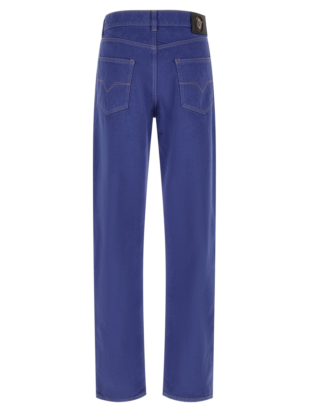 Versace Blue Cotton Straight-Leg Jeans