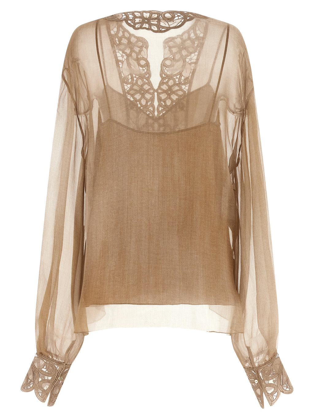 Ermanno Scervino Beige Silk Blouse