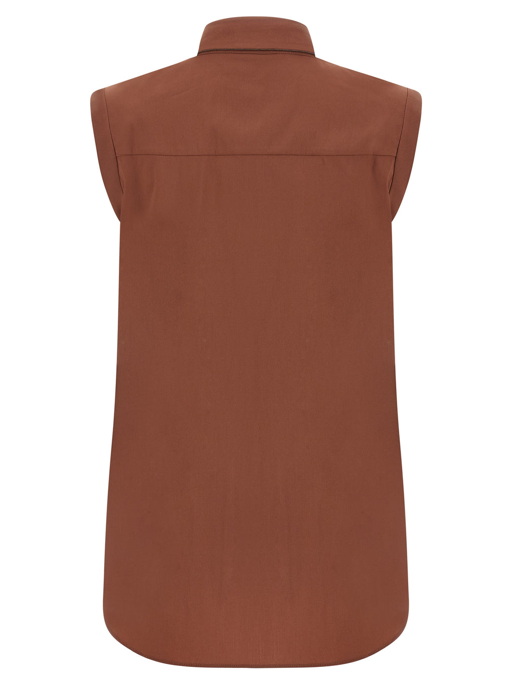 Brunello Cucinelli Brown Cotton Blouse