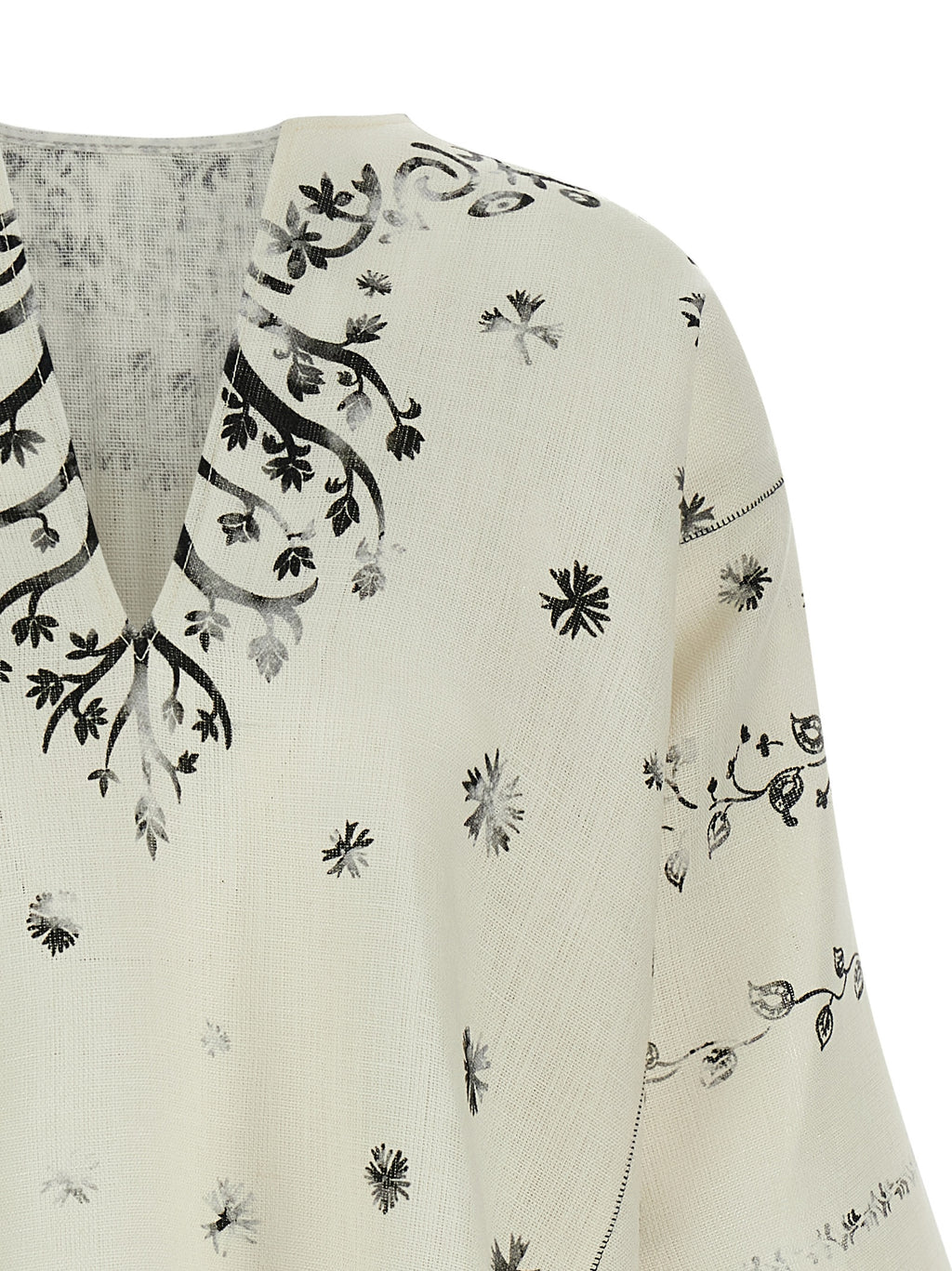 Alberta Ferretti Bicolor Linen Blouse