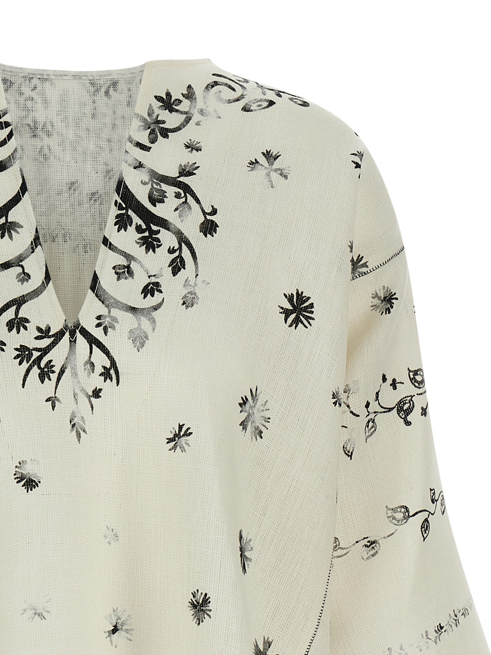 Alberta Ferretti Bicolor Linen Blouse