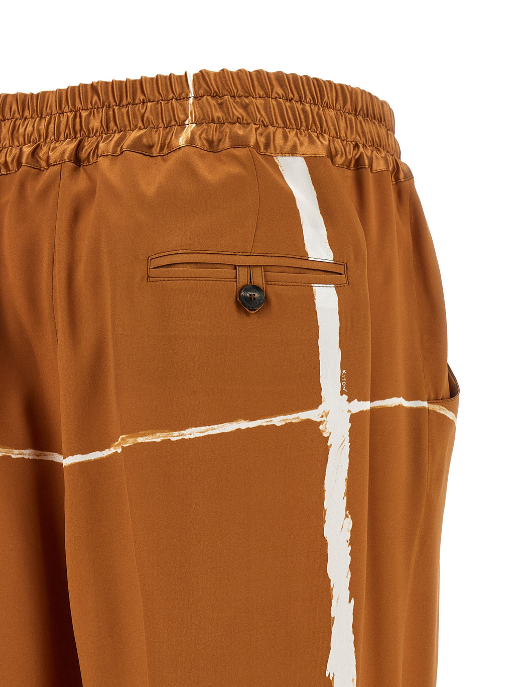 Kiton Brown Silk Casual Pants
