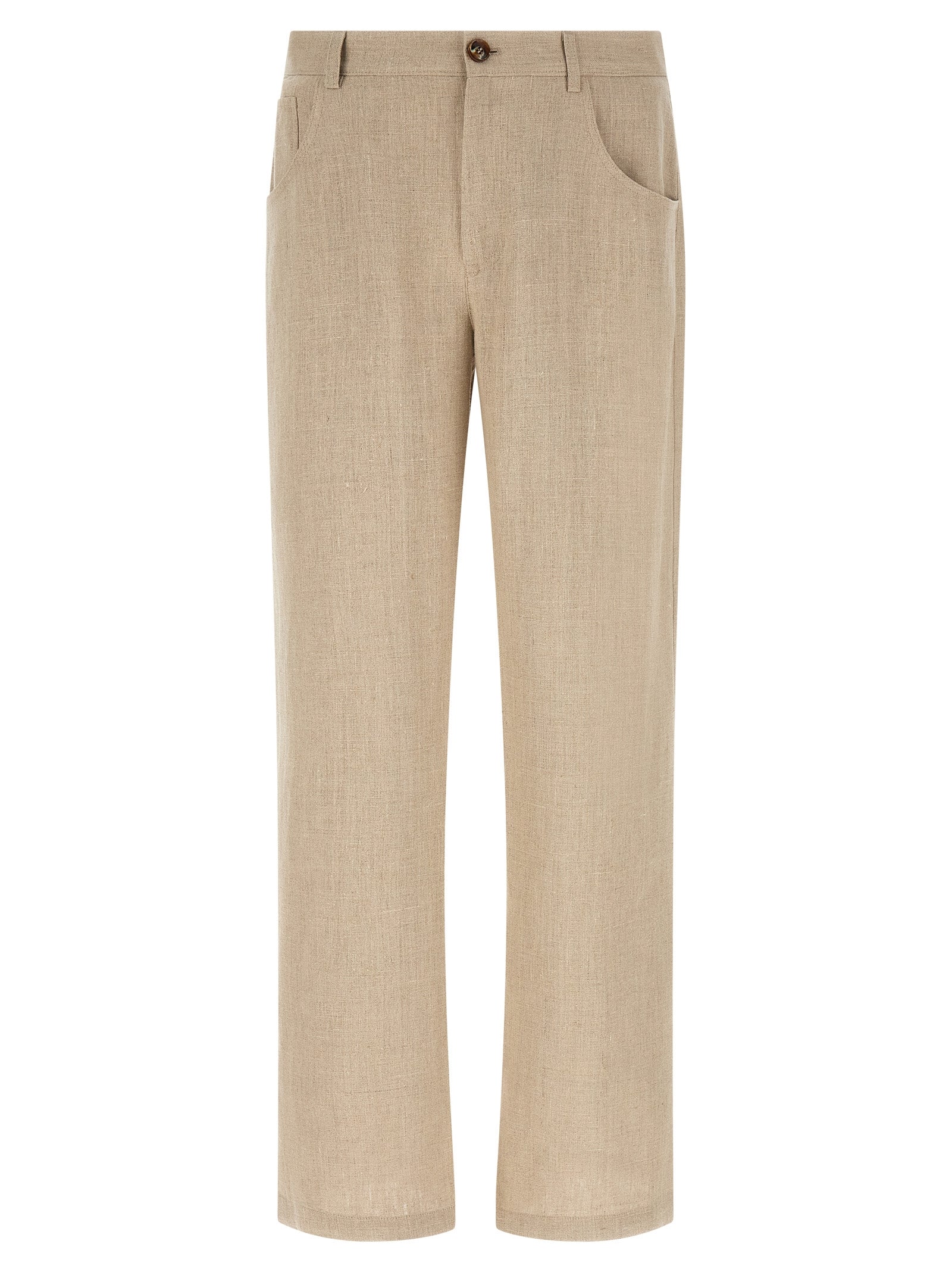 SÉFR Beige Linen Casual Pants