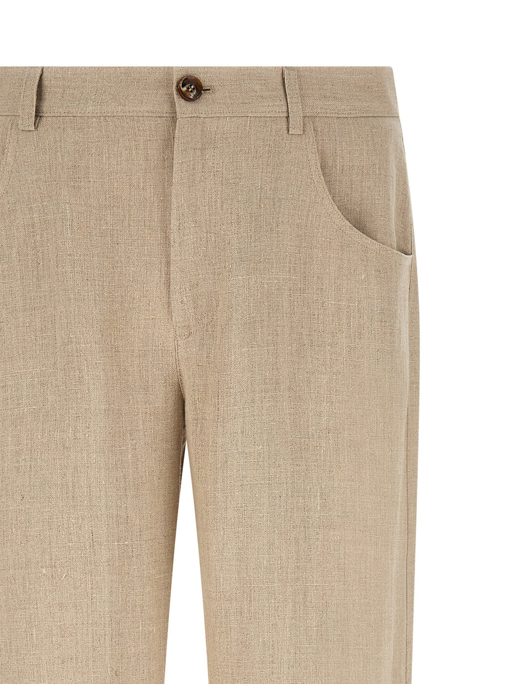 SÉFR Beige Linen Casual Pants