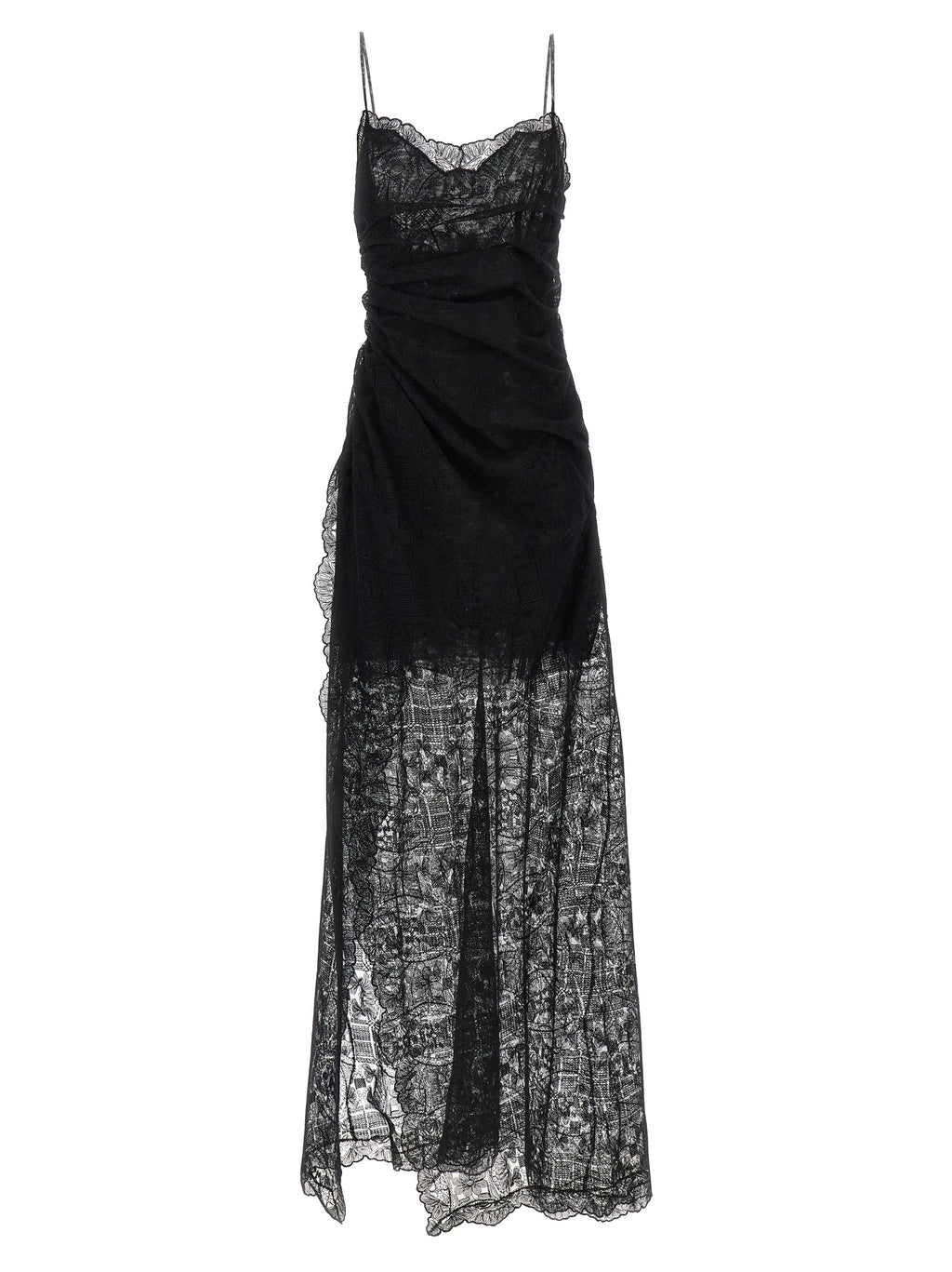 Ermanno Scervino Black Polyester Long Dress