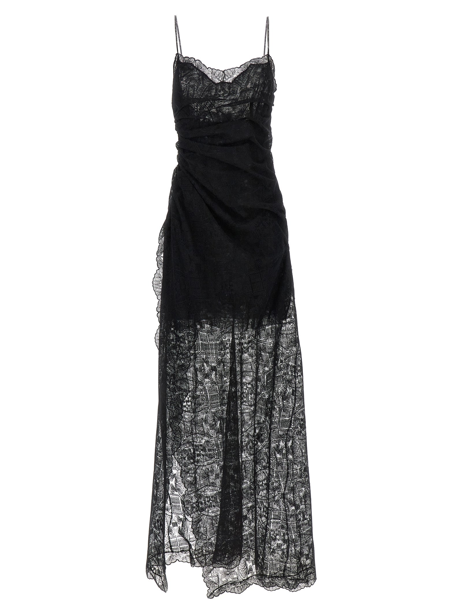 Ermanno Scervino Black Polyester Long Dress