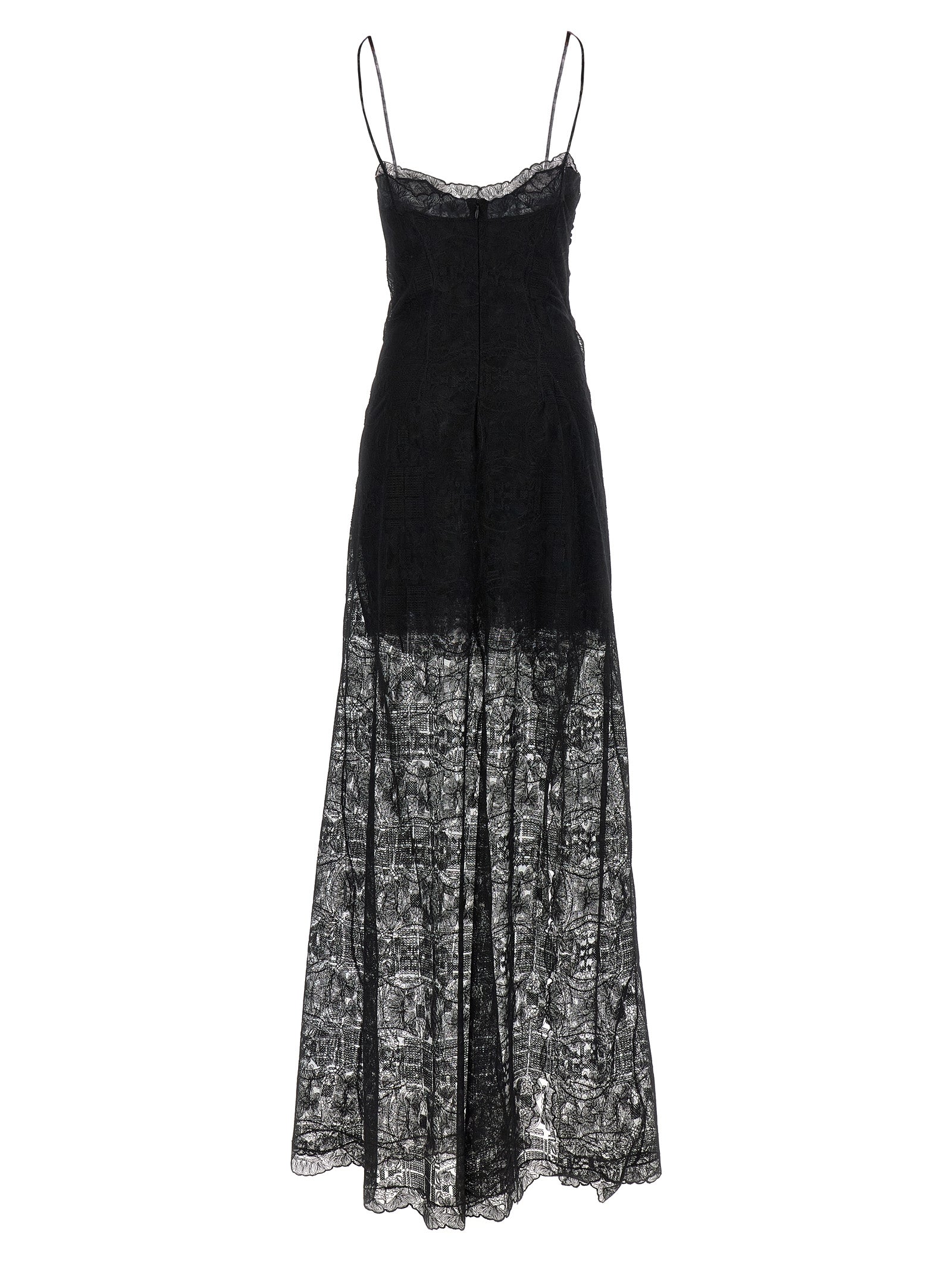 Ermanno Scervino Black Polyester Long Dress