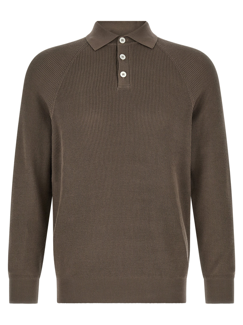 Brunello Cucinelli Brown Cotton Polo Shirt