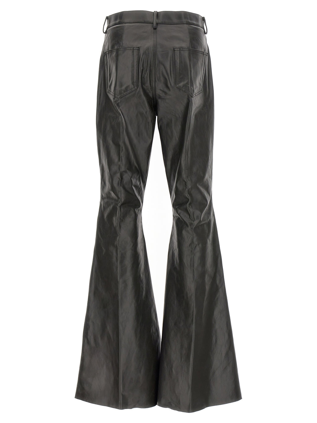 Rick Owens Black Calfskin Flared Pants