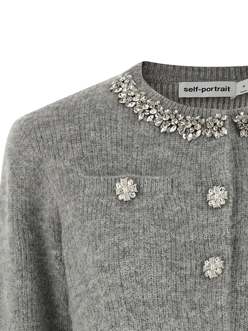 Self-Portrait Gray Polyester Cardigan