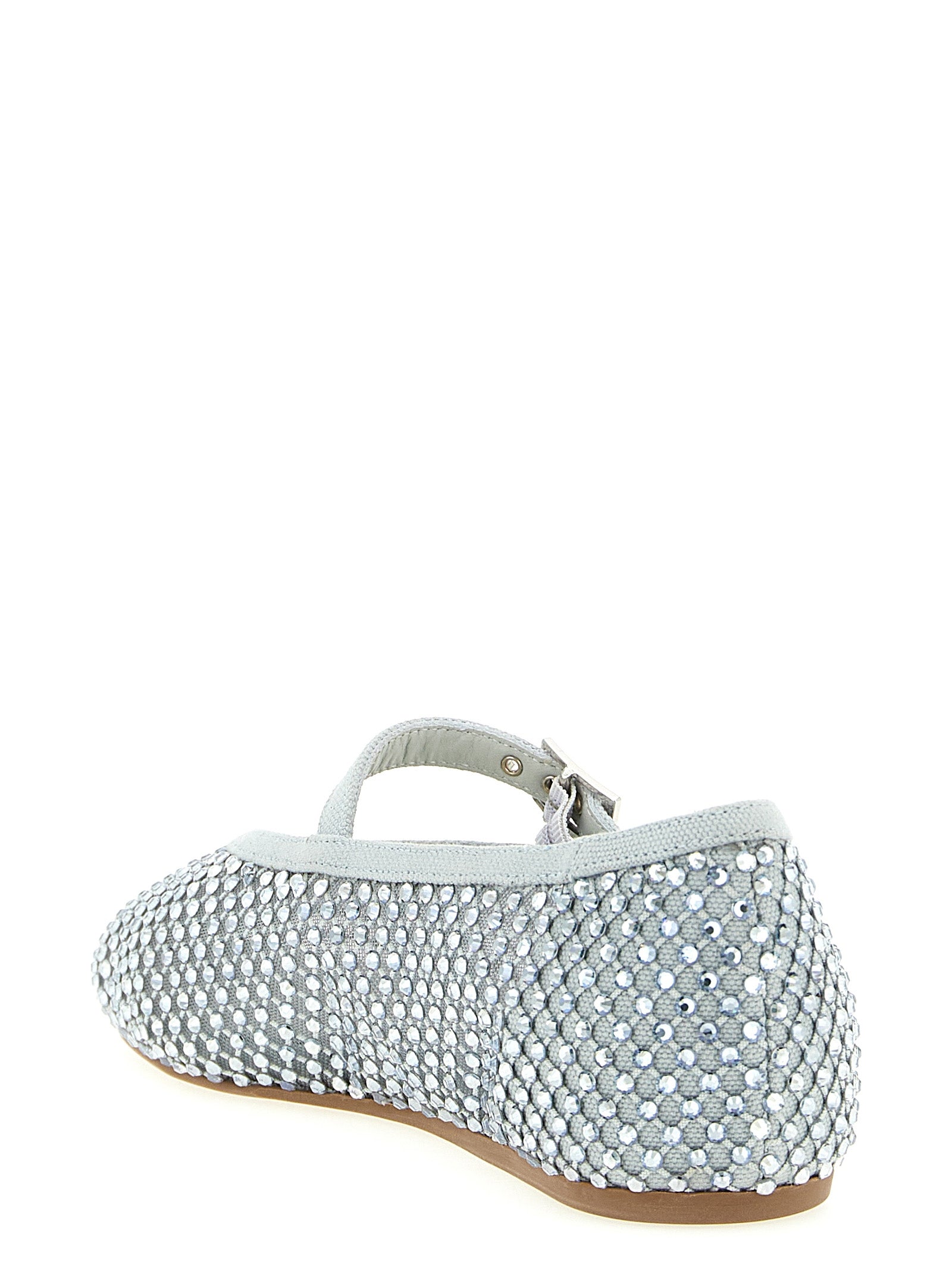LE SILLA Silver Polyamide Ballet Flats
