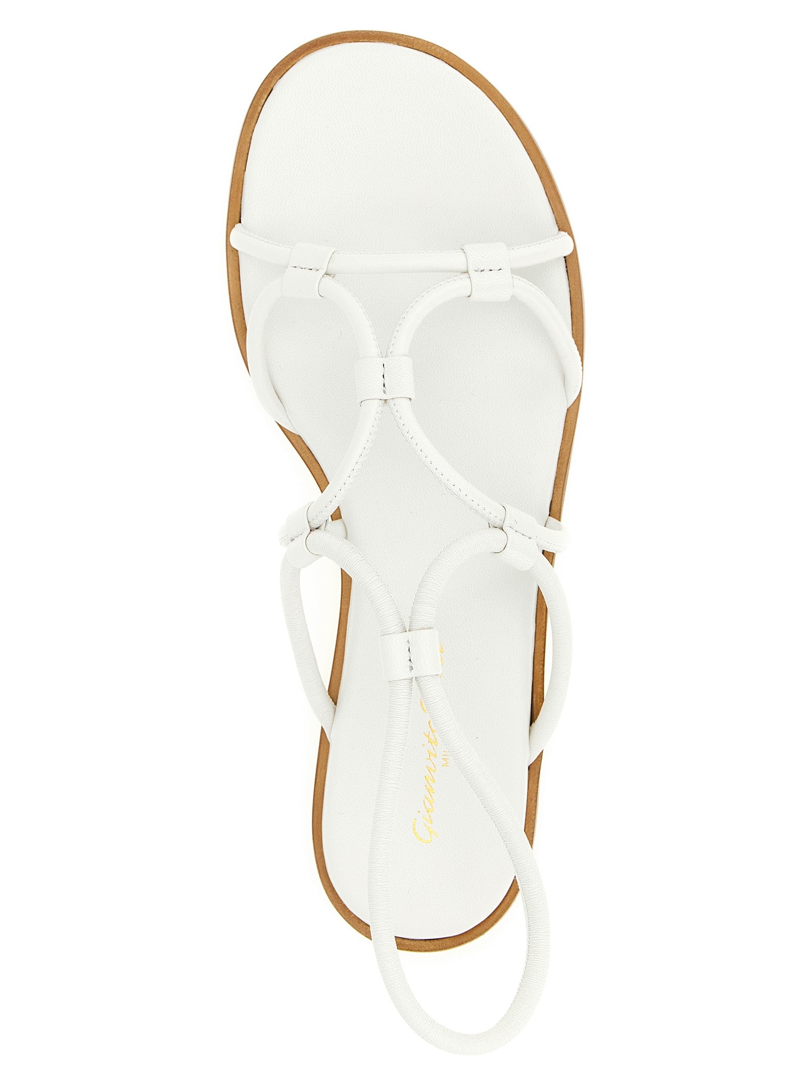 Gianvito Rossi White Lamb Leather Flat Sandals