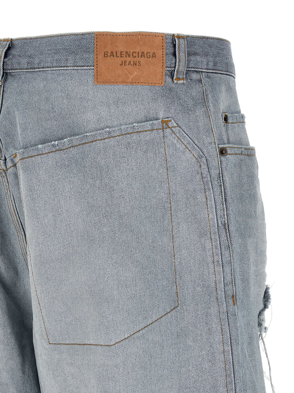 Balenciaga Blue Cotton Relaxed Fit Jeans