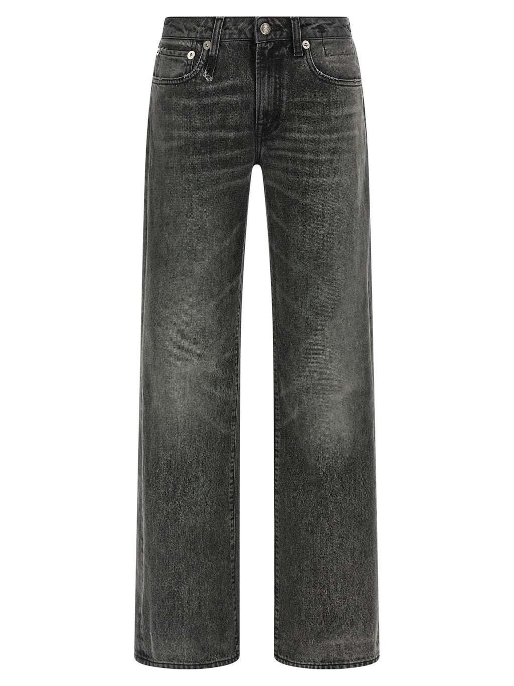 R13 Gray Cotton Straight-Leg Jeans
