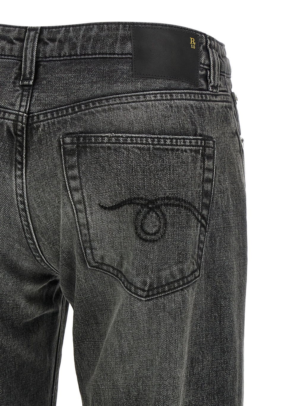 R13 Gray Cotton Straight-Leg Jeans