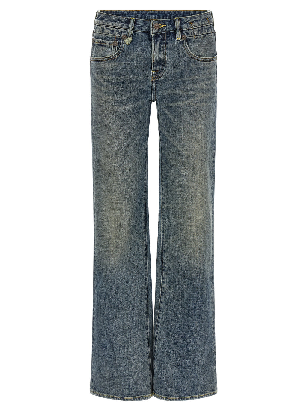 R13 Blue Cotton Flared Jeans
