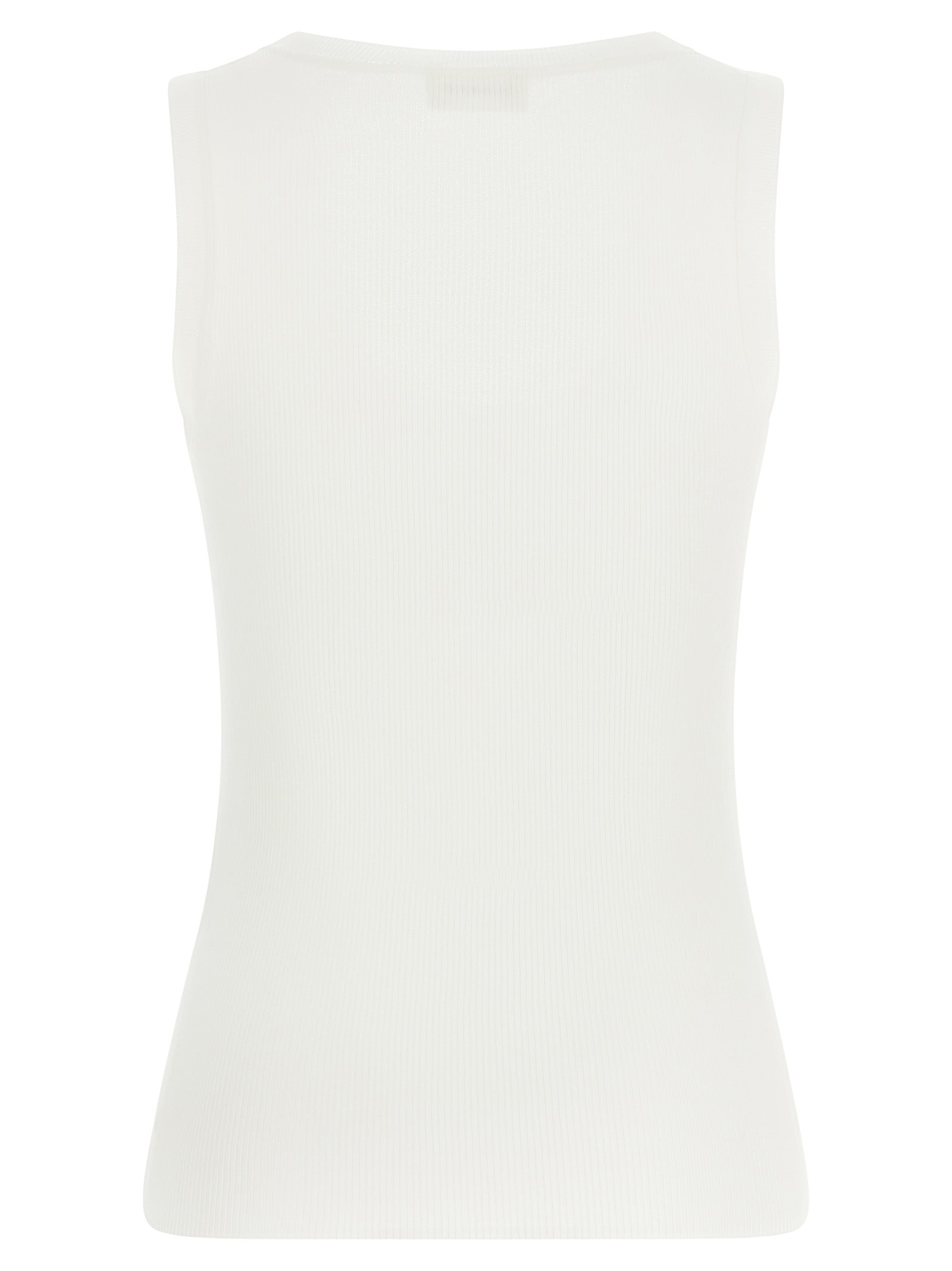 P.A.R.O.S.H. White Cotton Sleeveles T-Shirt