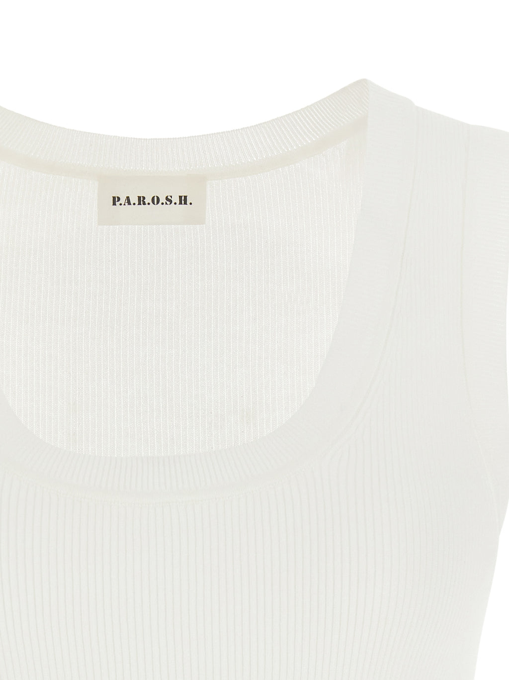 P.A.R.O.S.H. White Cotton Sleeveles T-Shirt
